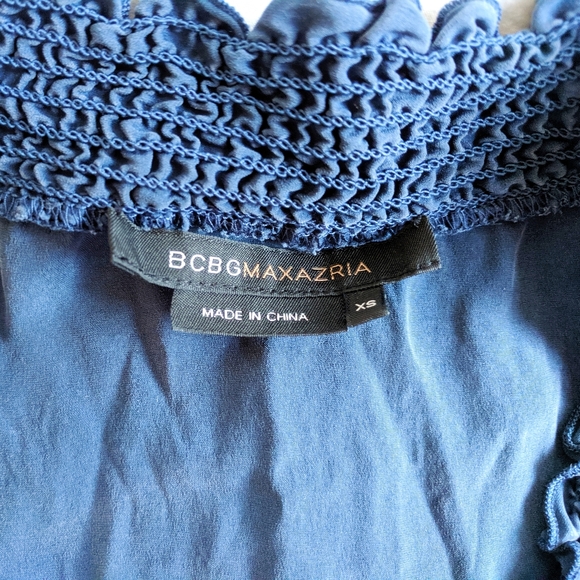 BCBGMaxAzria silk spandex shorts sleeve top sizeXS - Picture 7 of 10